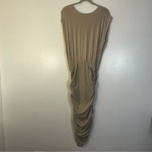 By Malene Birger | Ruched sexy tan dress T-shirt top Women’s size S fitted skirt